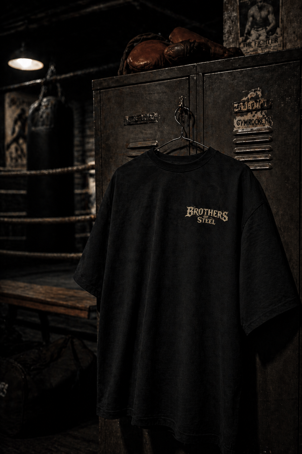 Brothers of Steel Oversized T-Shirt Black – 240 GSM Premium Gym & Streetwear Tee