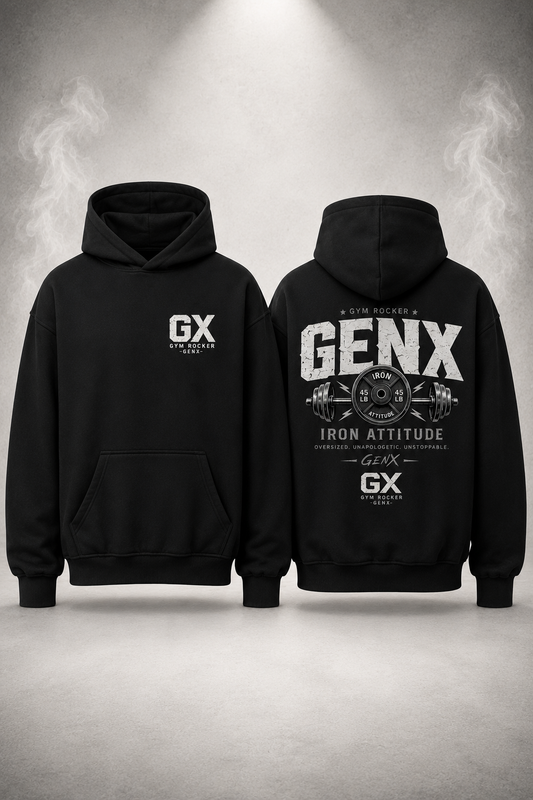 Generation X Hoodie „Iron Attitude“ – Oversized Premium Hoodie für Gym & Streetwear