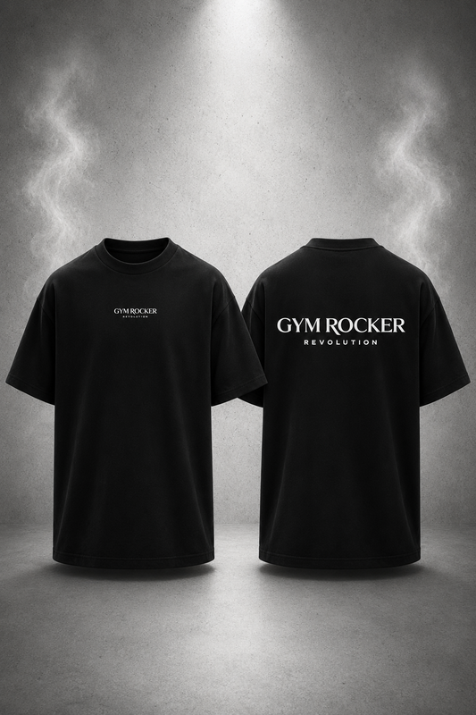 Gym Rocker Revolution Oversized T-Shirt – Clean Luxury Pumpcover in Off-Black