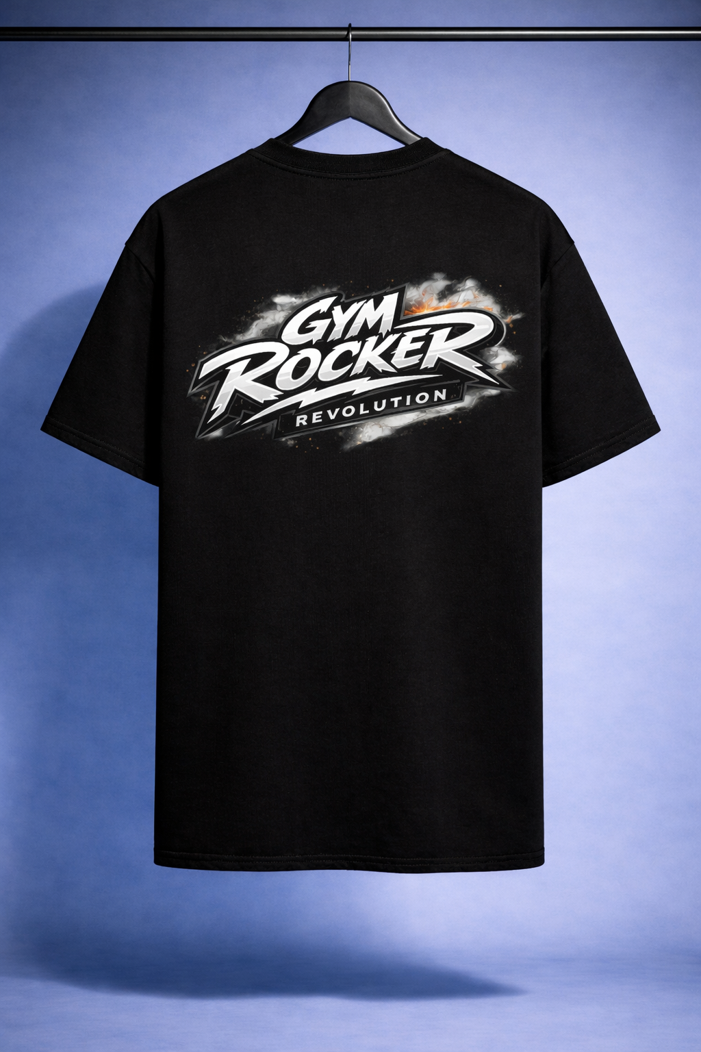 Gym Rocker Revolution silver Oversized T-Shirt – Streetwear Gym Pumpcover in Schwarz