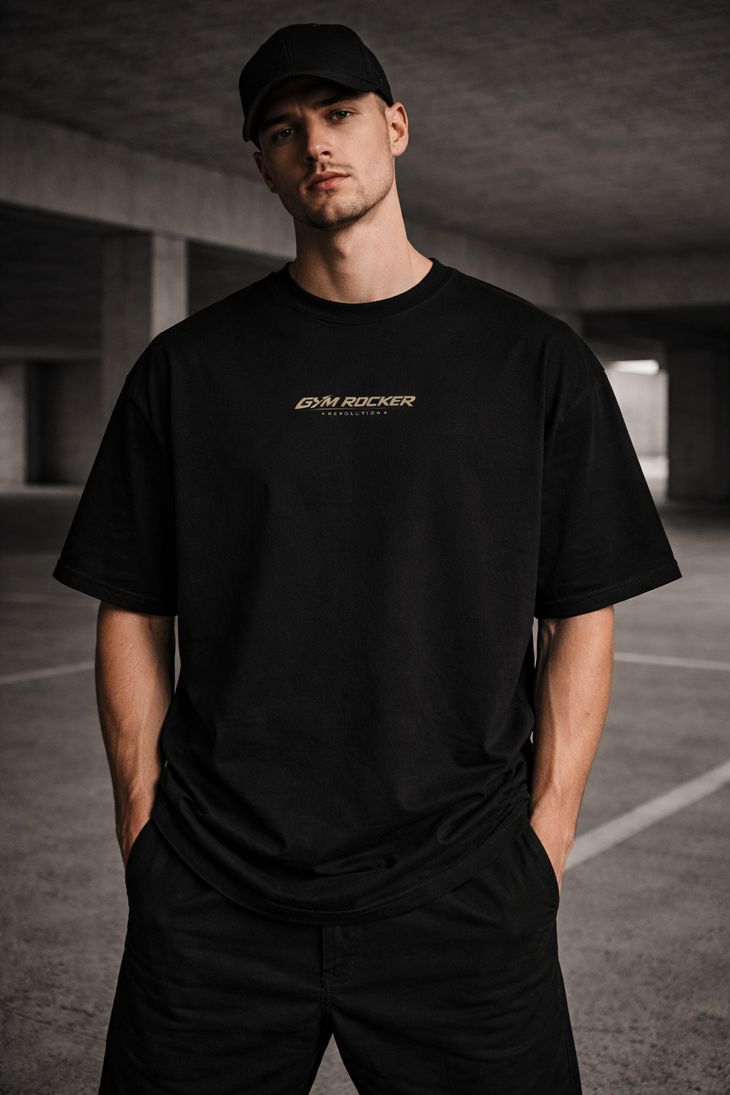 Gym Rocker Revolution Oversized T-Shirt – Clean Gym Pump Cover - black