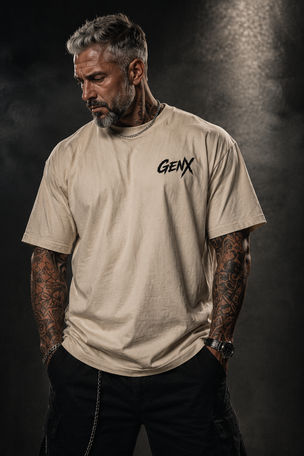 Oversized T-Shirt „GENX“ Natural Raw
