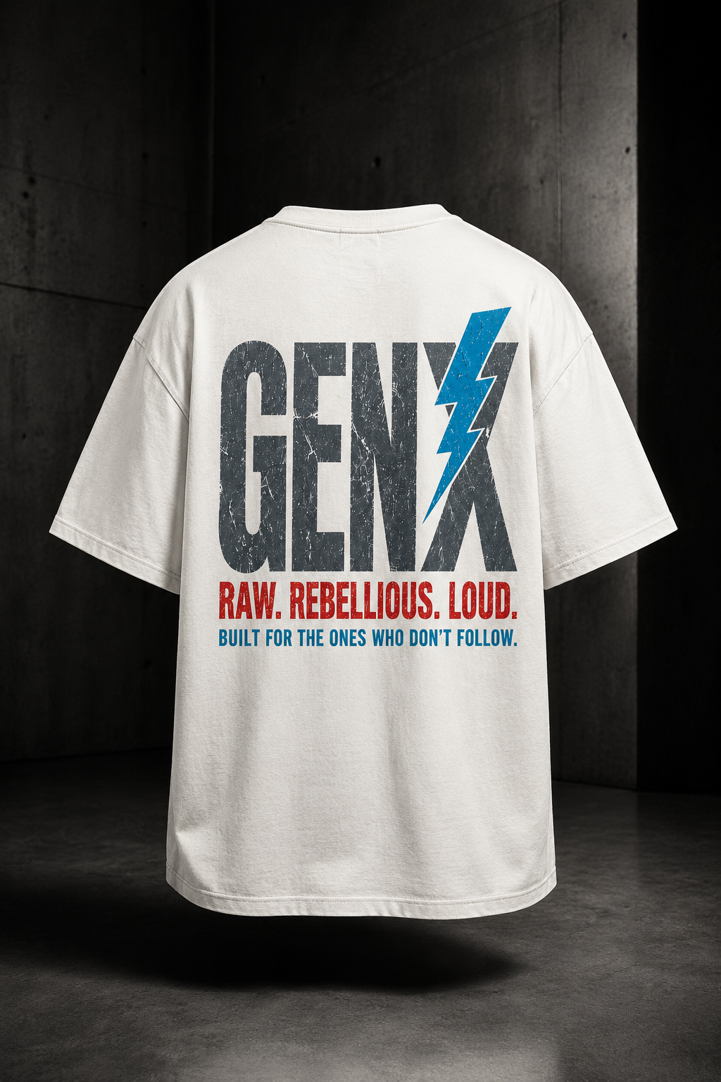 GENX RAW. REBELLIOUS. LOUD. Oversized T-Shirt – Off White