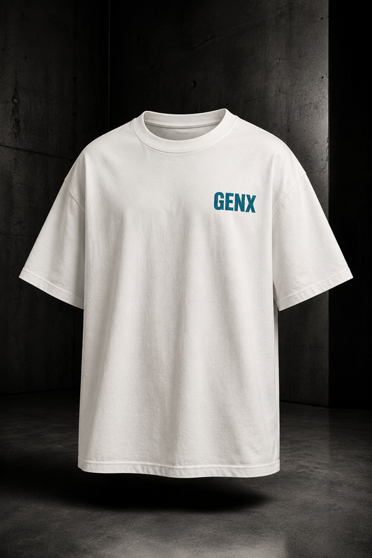 GENX RAW. REBELLIOUS. LOUD. Oversized T-Shirt – Off White
