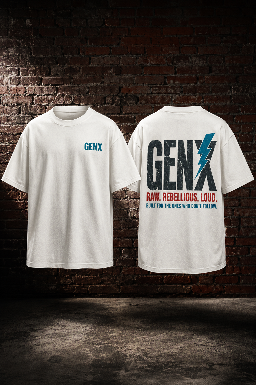 GENX RAW. REBELLIOUS. LOUD. Oversized T-Shirt – Off White
