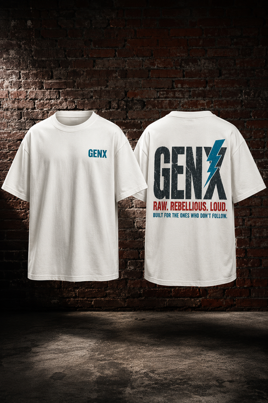 GENX RAW. REBELLIOUS. LOUD. Oversized T-Shirt – Off White