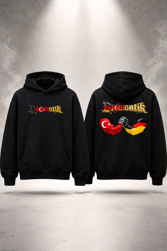 Bro'mantik Deutsch/Türkisch Oversized Hoodie - 380 GSM premium GYM und Streetwear Hoodie