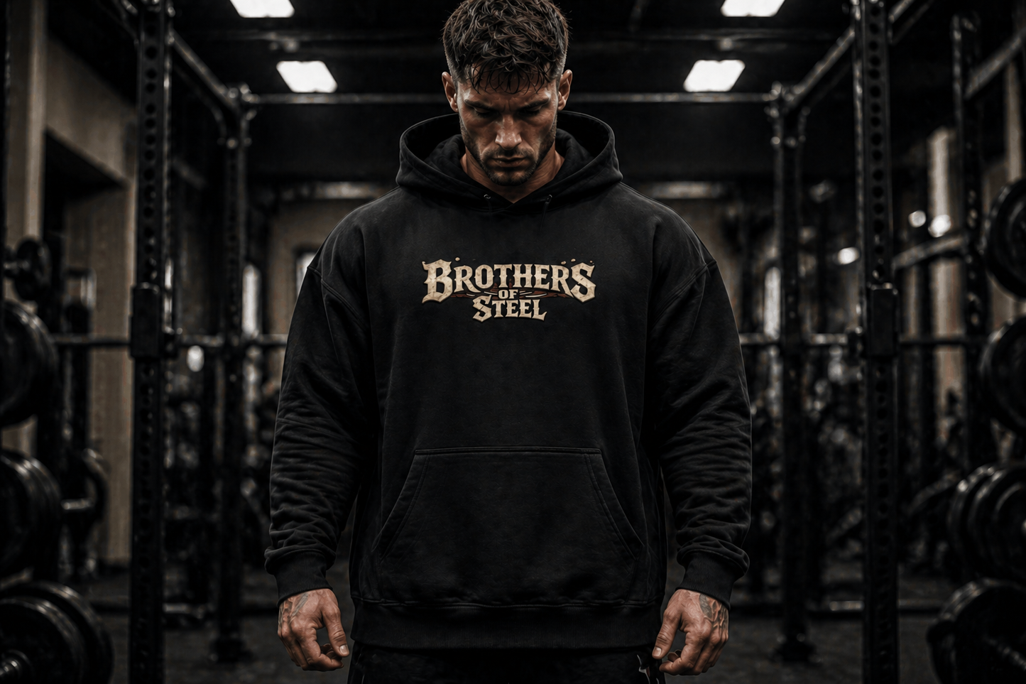 Brothers of Steel Oversized Hoodie – Streetwear & Gym Statement Edition