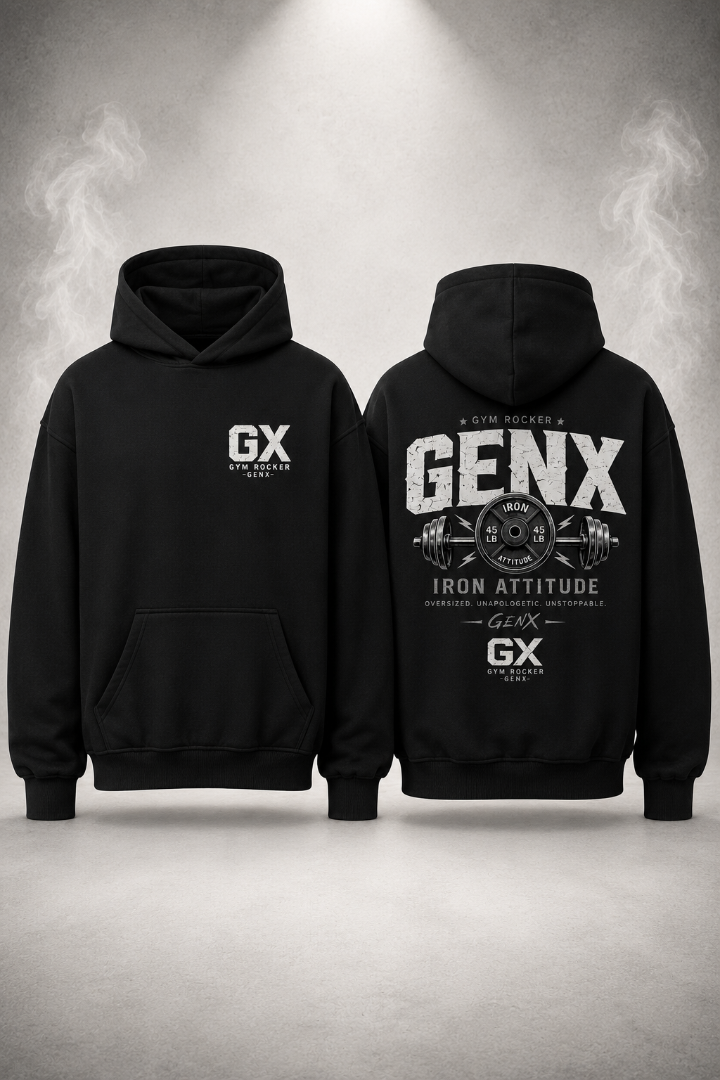 Generation X Hoodie „Iron Attitude“ – Oversized Premium Hoodie für Gym & Streetwear