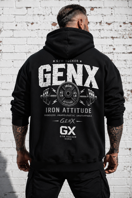 Generation X Hoodie „Iron Attitude“ – Oversized Premium Hoodie für Gym & Streetwear