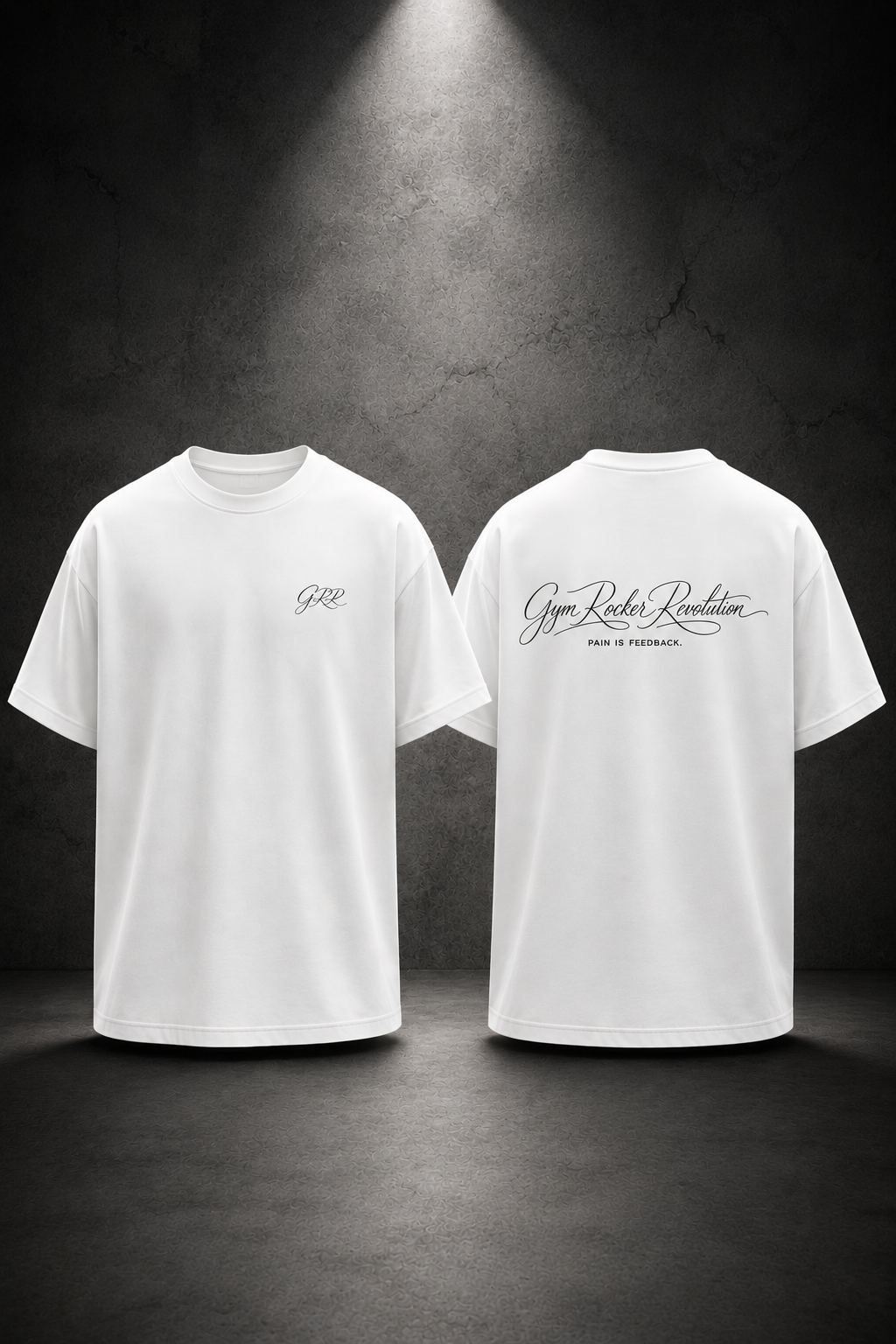 Gym Rocker Revolution Oversized T-Shirt – Pain Is Feedback White