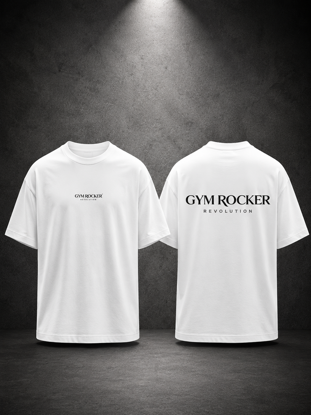 Gym Rocker Revolution Oversized T-Shirt – Clean Luxury Pumpcover in Off-White