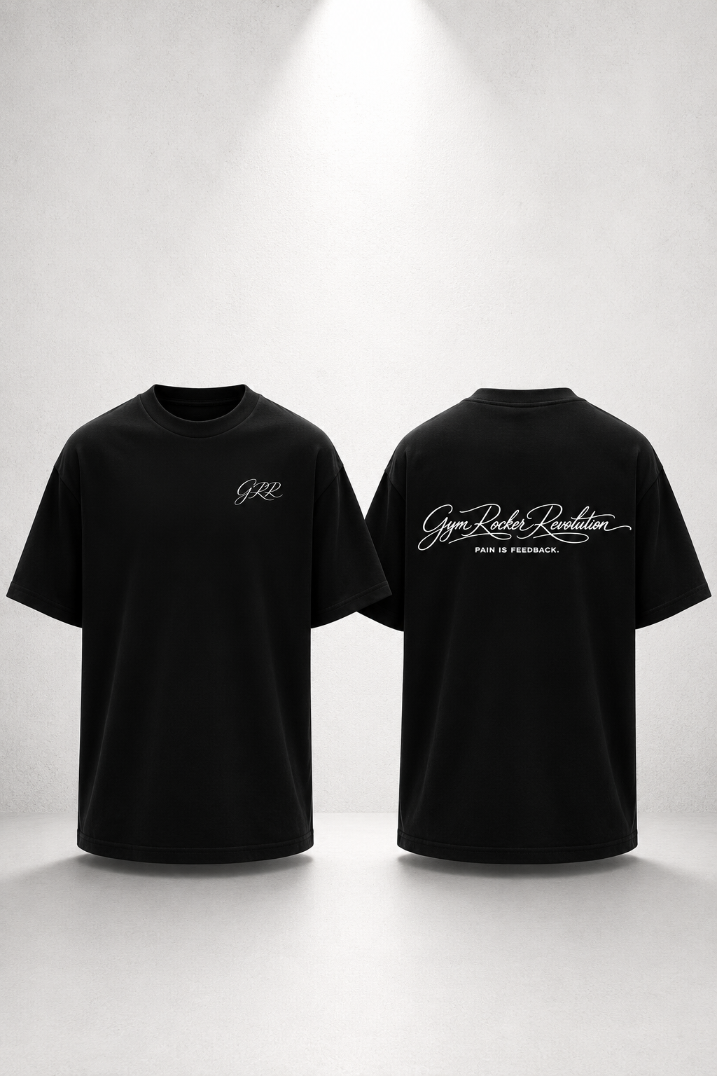 Gym Rocker Revolution Oversized T-Shirt – Pain Is Feedback black