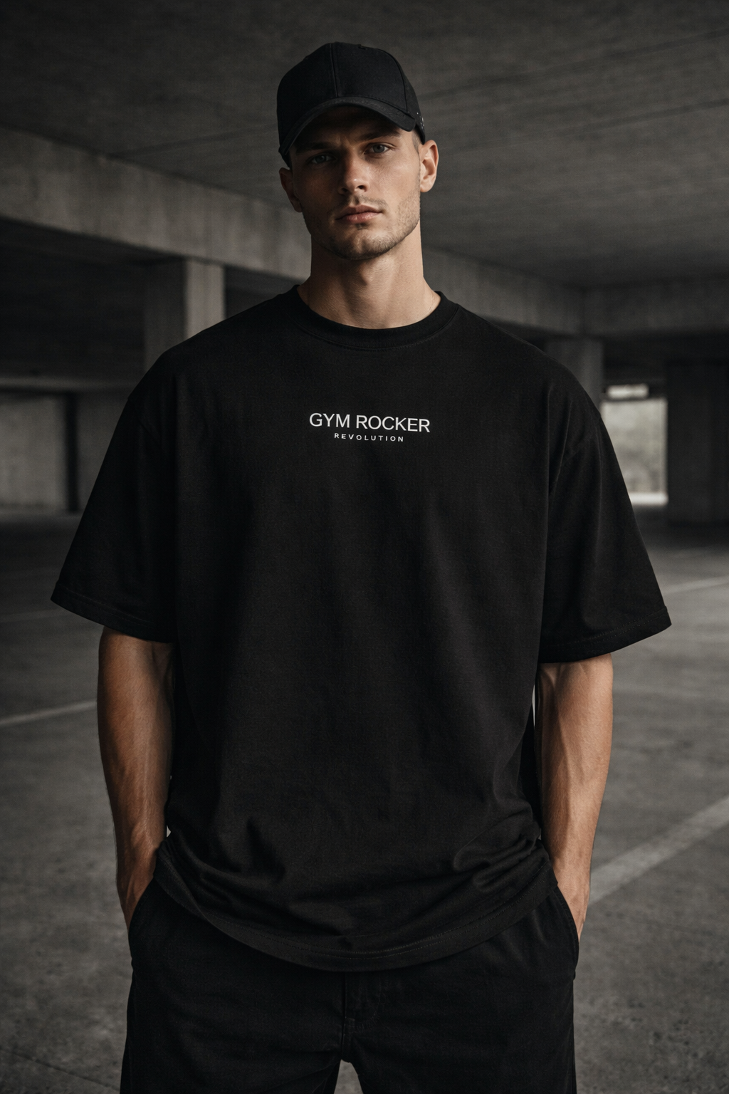 Gym Rocker Revolution Oversized T-Shirt – Clean Luxury Pumpcover in Off-Black