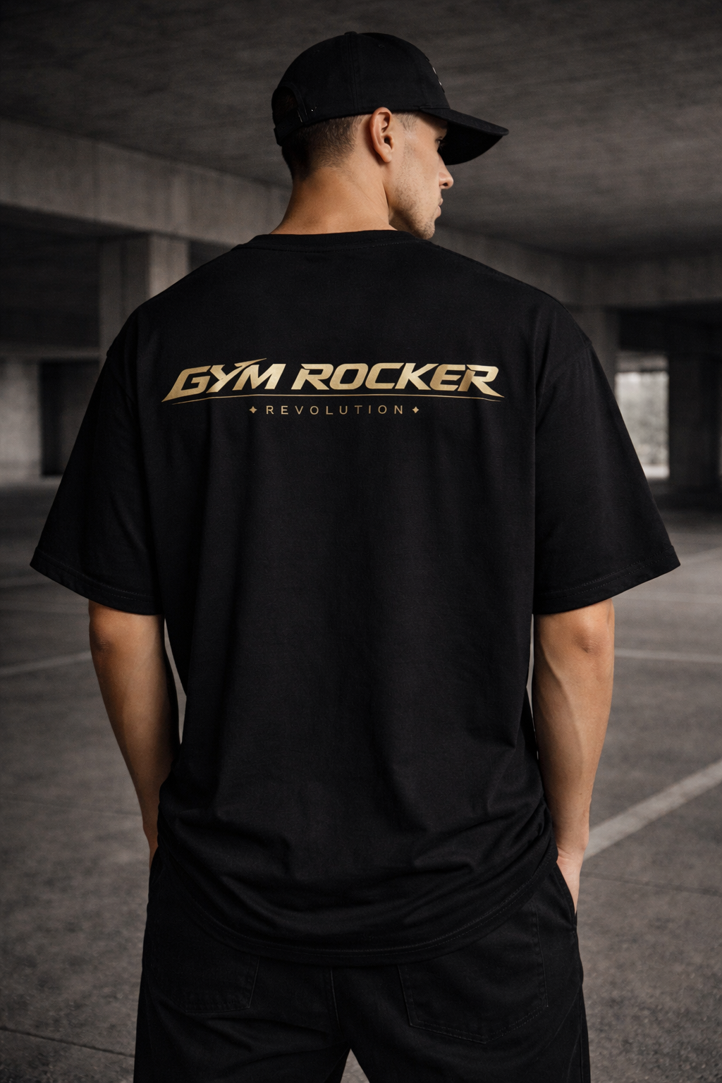 Gym Rocker Revolution Oversized T-Shirt – Clean Gym Pump Cover - black
