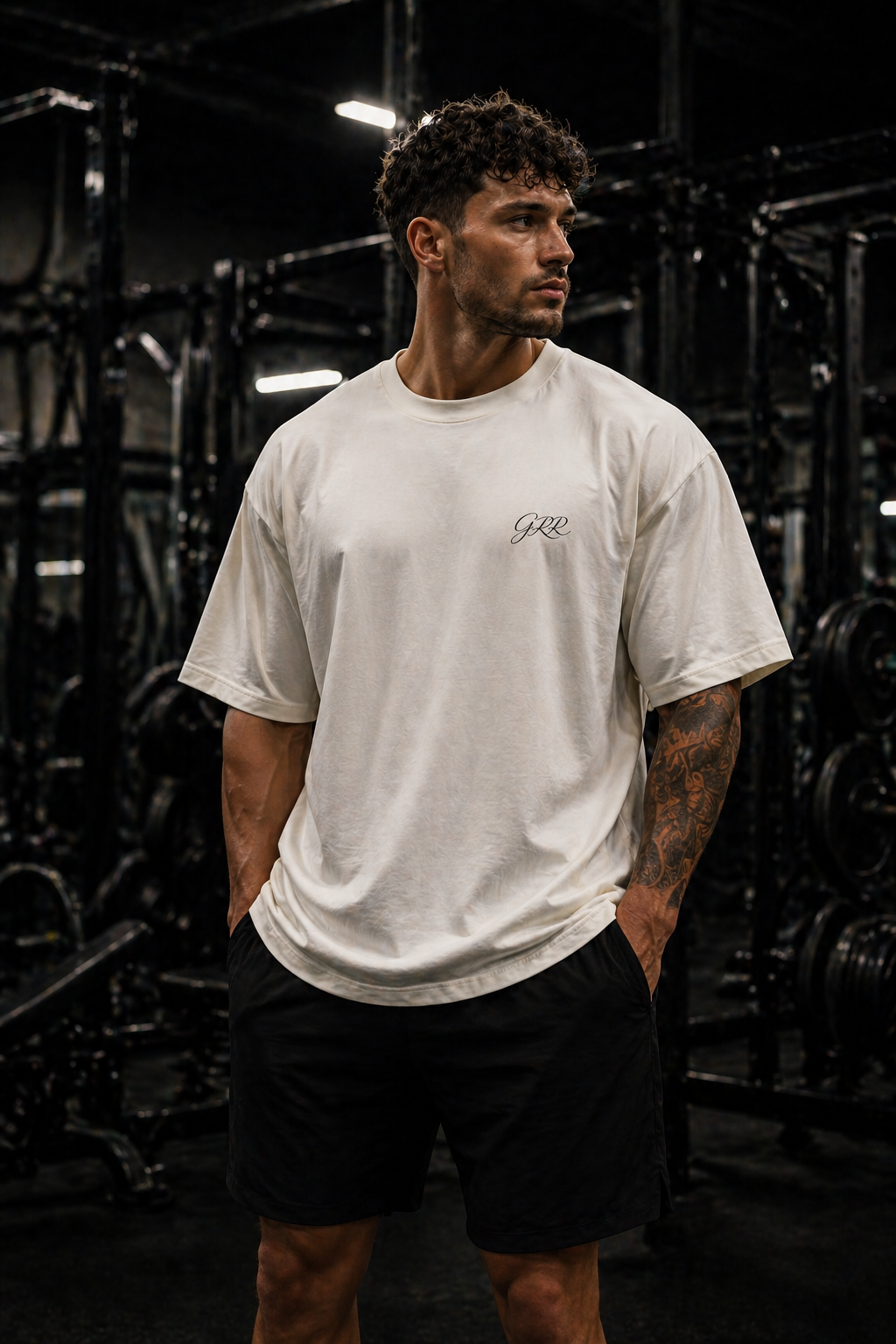 Gym Rocker Revolution Oversized T-Shirt – Pain Is Feedback White