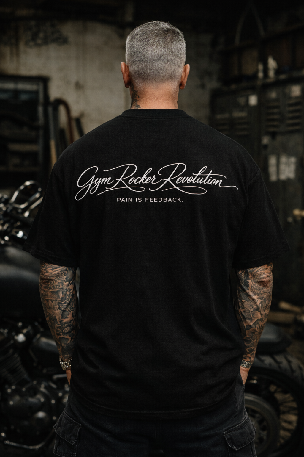 Gym Rocker Revolution Oversized T-Shirt – Pain Is Feedback black