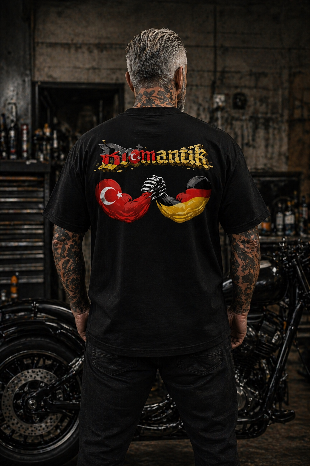 Bro'mantik Deutsch/Türkisch Oversized T-Shirt - 240 GSM premium GYM und Streetwear Tee